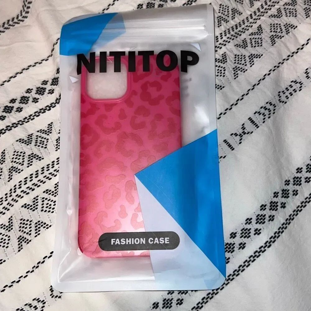 NITITOP iPhone 13 Case – Rose Red Leopard Print Soft Shockproof Cover
